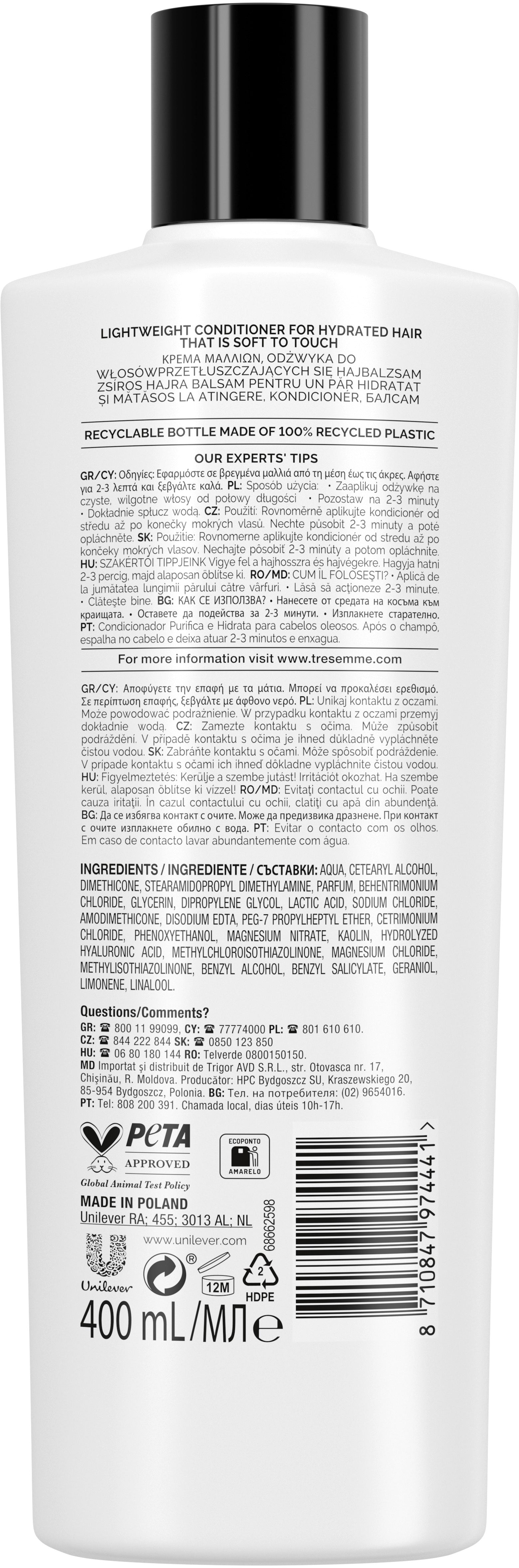 Tresemme Hydrate & Purify Hair Conditioner, 400 mL - Image 2