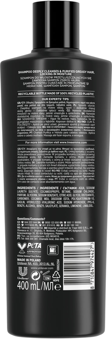 Tresemme Hydrate & Purify Shampoo, 400 mL - Image 2
