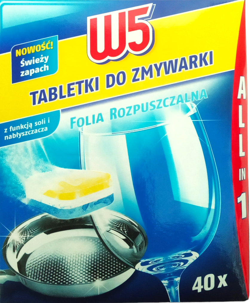 Dishwasher tablets W5 All in 1 40 pcs (priced per piece)