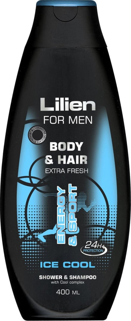 Lilien Men Ice Cool Shampoo & Shower Gel, 400 mL