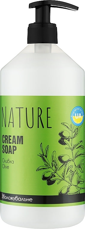 Bioton Cosmetics Nature Olive Liquid Cream Soap with Pump, 900 mL