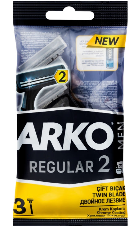 Arko T2 Regular Disposable Razors, 3 pcs