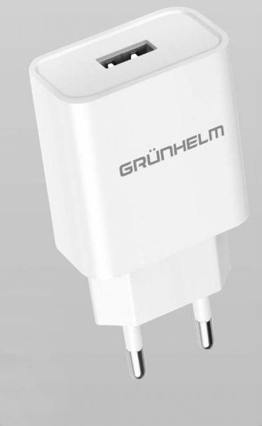 Grunhelm GWS-01 White Power Adapter, 5 V/2.1 A, 1 USB