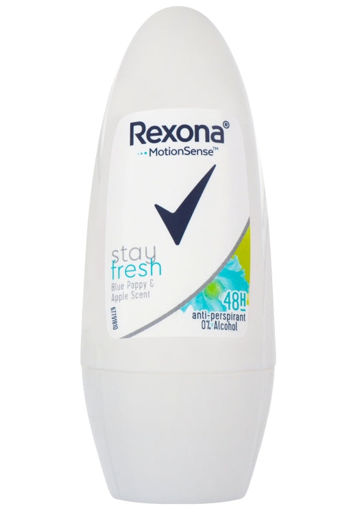Rexona Stay Fresh Blue Poppy & Apple Women's Roll-On Deodorant, 50 mL