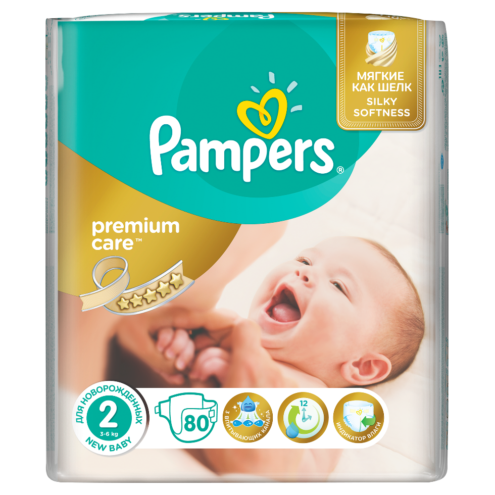 Pampers Premium Care Newborn Size 2 Baby Diapers, 80 pcs, 3-6 kg