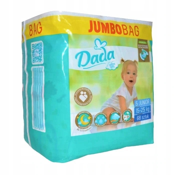 Dada Extra Soft (5) Junior Jumbo Bag Baby Diapers, 68 pcs, 15-25 kg