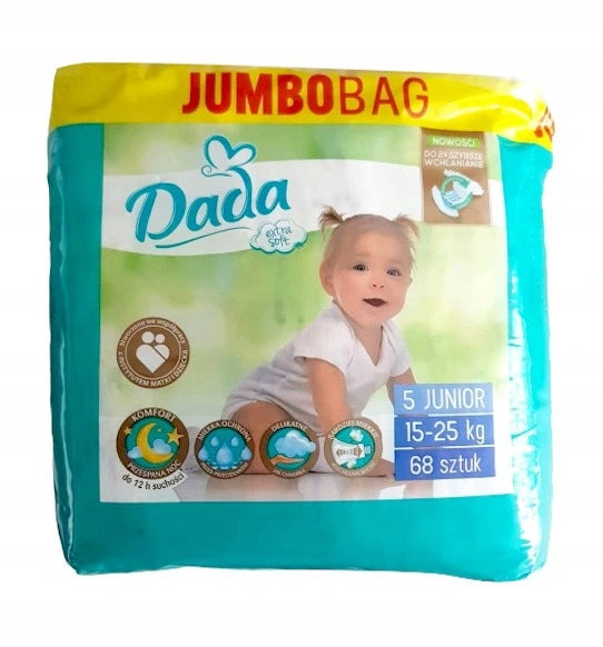 Dada Extra Soft (5) Junior Jumbo Bag Baby Diapers, 68 pcs, 15-25 kg - Image 2