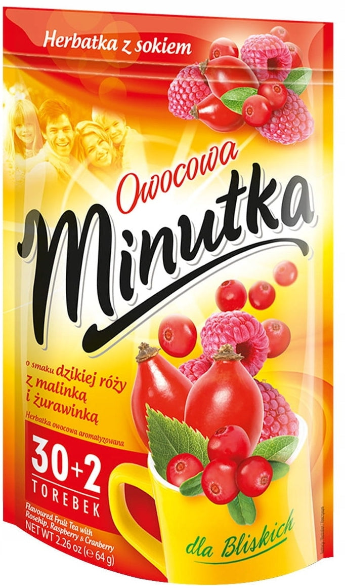 Minutka Rosehip, Raspberry & Cranberry Tea, 32 Bags, 64 g