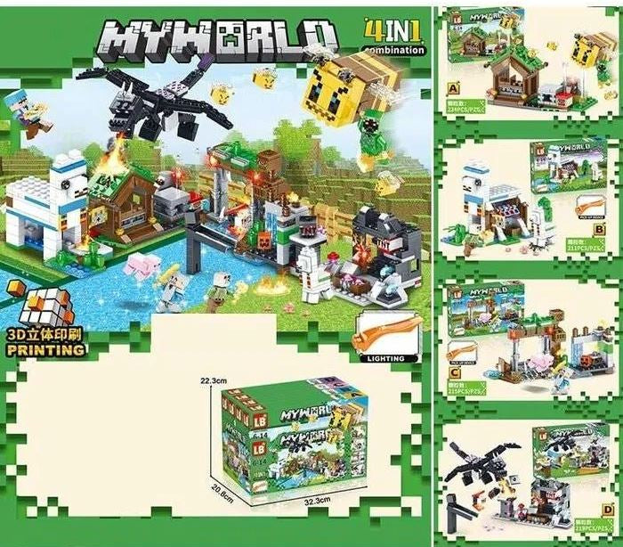 Minecraft LB 1133 4-in-1 Building Set, Assorted Designs