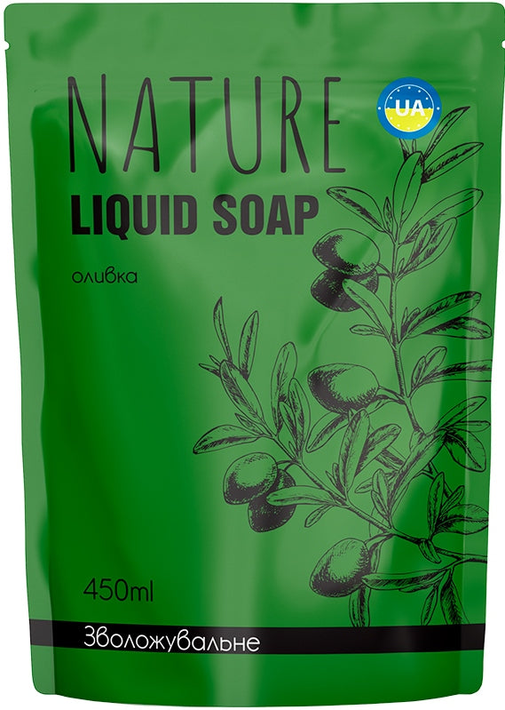 Bioton Cosmetics Nature Olive Liquid Soap Refill Pouch, 450 mL - Image 2