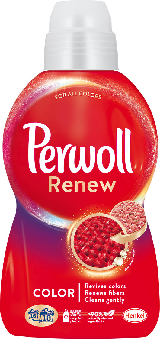Perwoll Renew Color Liquid Laundry Detergent, 990 mL, 18 wash loads
