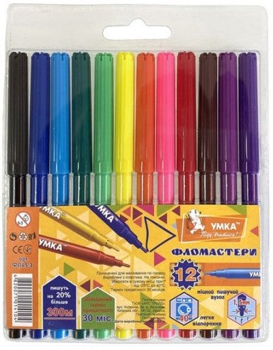 Umka FL45-3 Markers, 12 Colors