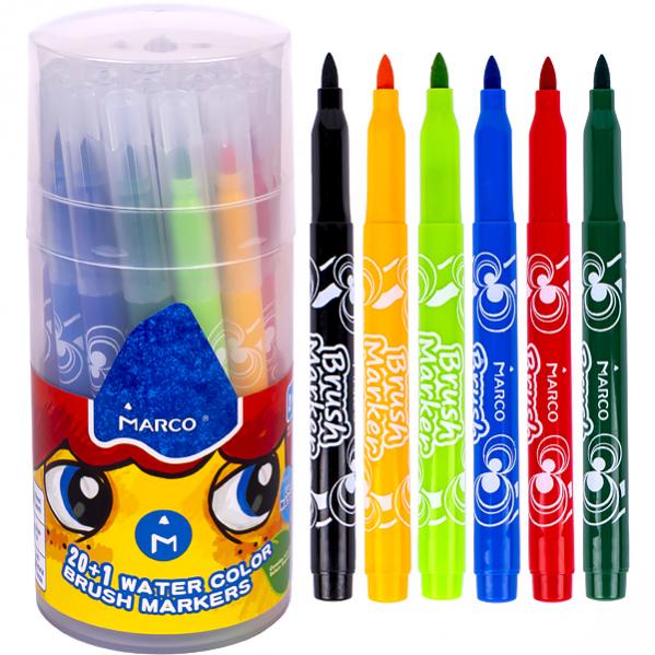Marco 1633-21P Brush Markers, 21 Colors