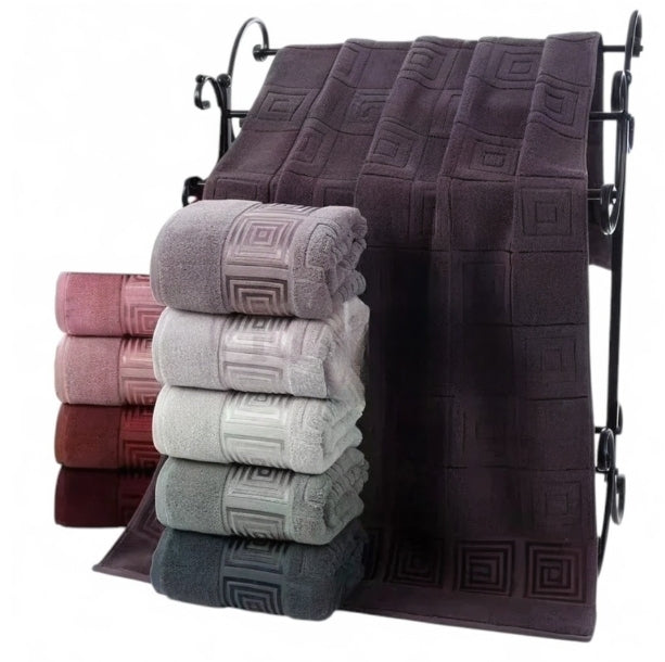 Koloco 88-461 Squares Terry Face Towel, 50 x 90 cm