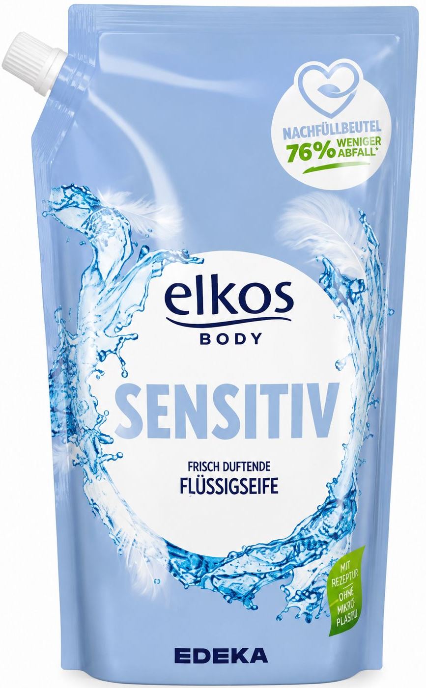 Elkos Sensitive Liquid Hand Soap Refill Pouch, 1 L
