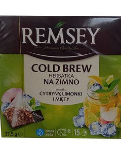 Remsey Cold Brew Cytryny Limonki i Mieta 15 Bags Tea, 37.5 g