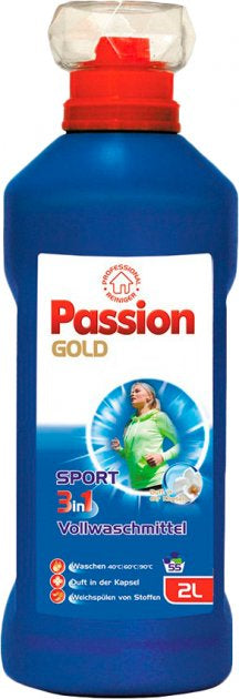 Passion Gold 3-in-1 Sport Liquid Laundry Detergent, 2 L