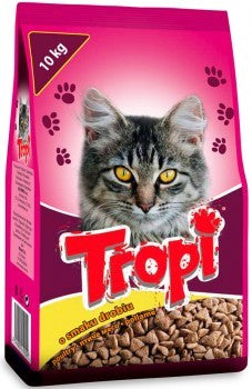 Tropi Poultry-Flavored Dry Food for Adult Cats, 10 kg