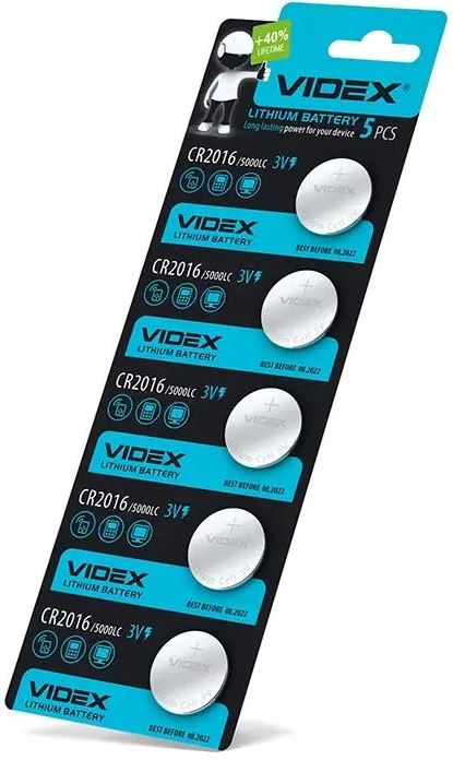 Videx CR2016 Lithium Battery, 1 pc