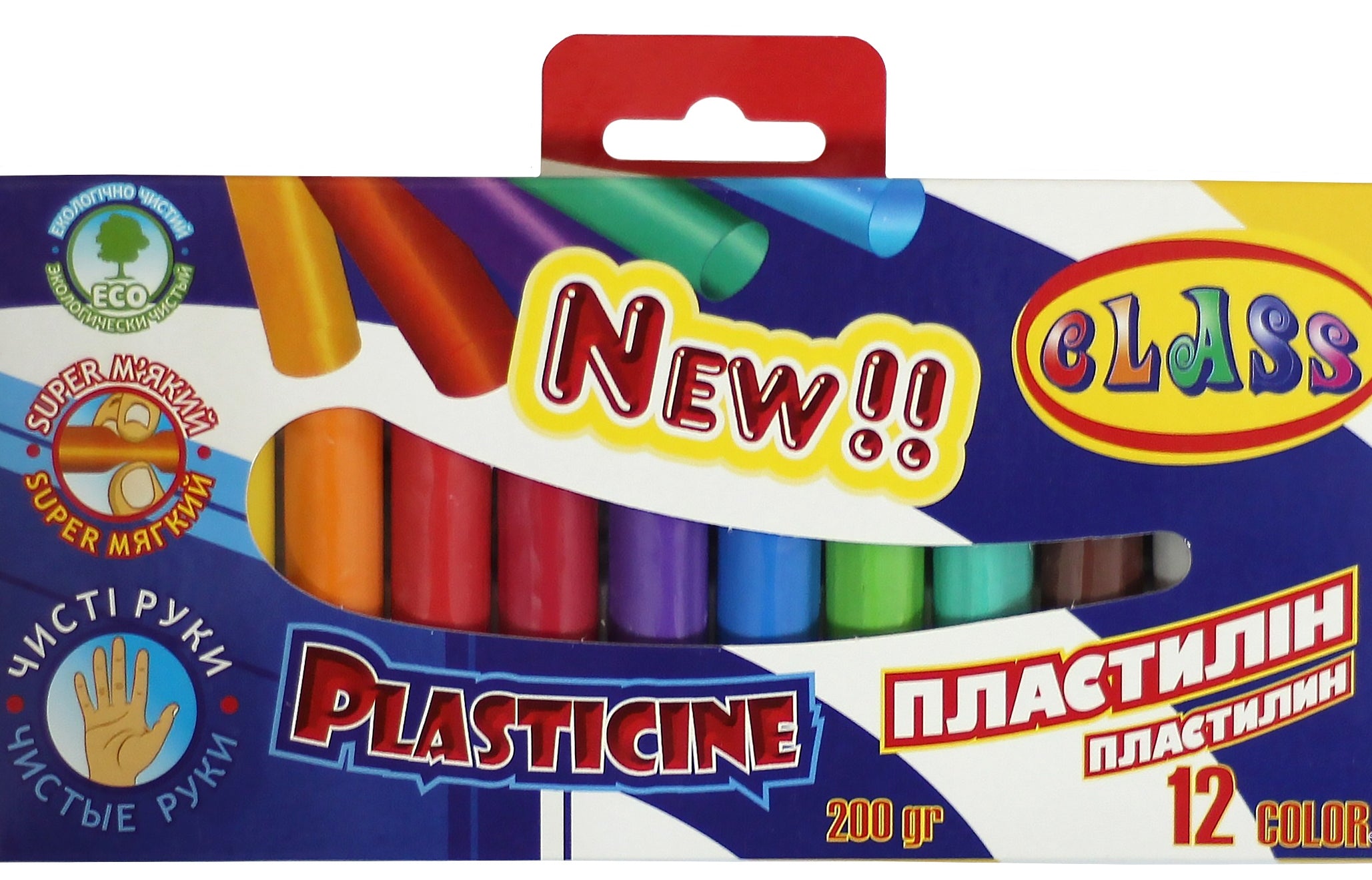 Class ECO Clean Hands 7627 Modeling Clay, 12 colors, 200 g