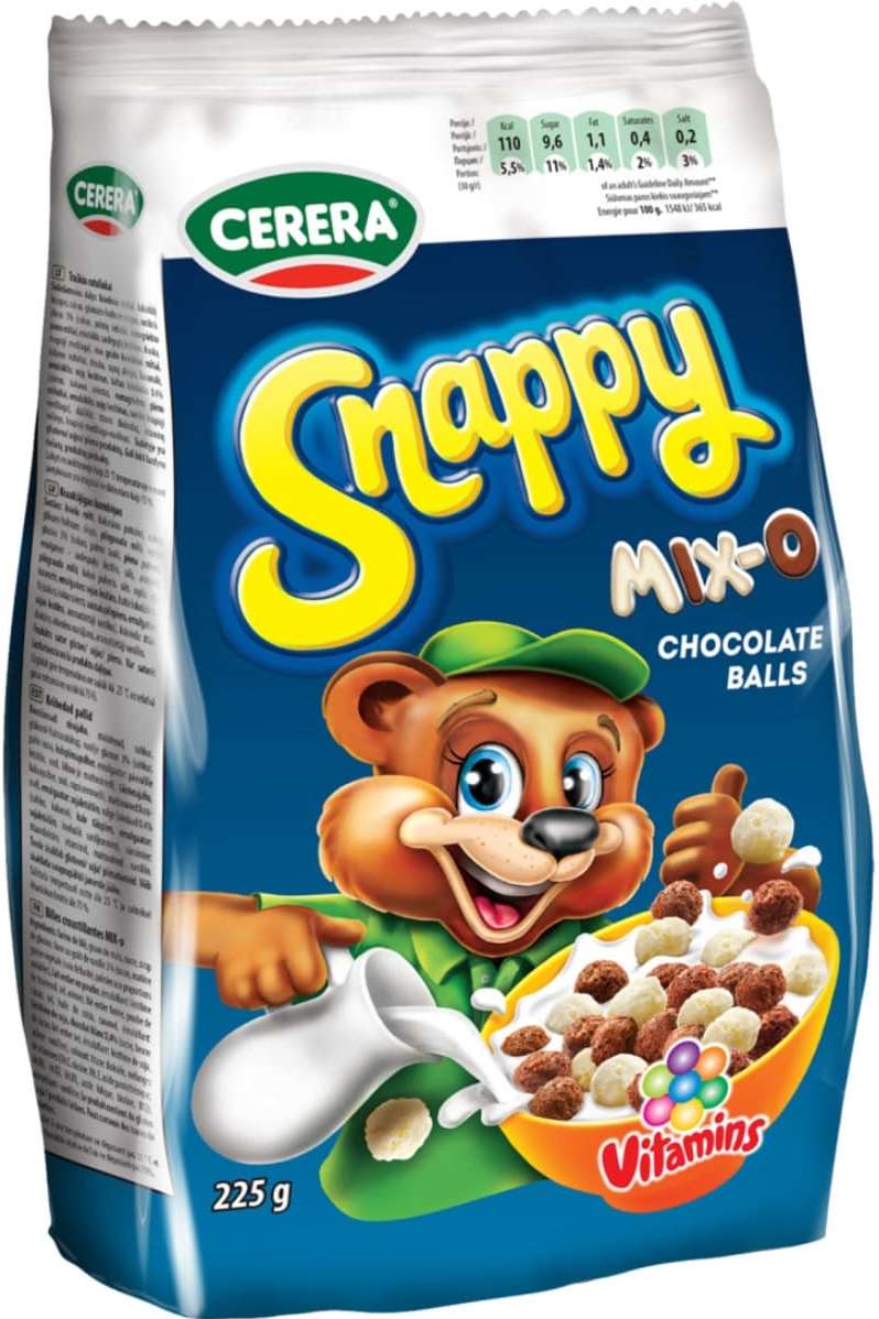 Snappy Mix-O Chocolate Balls Crispy Cereal, 225 g