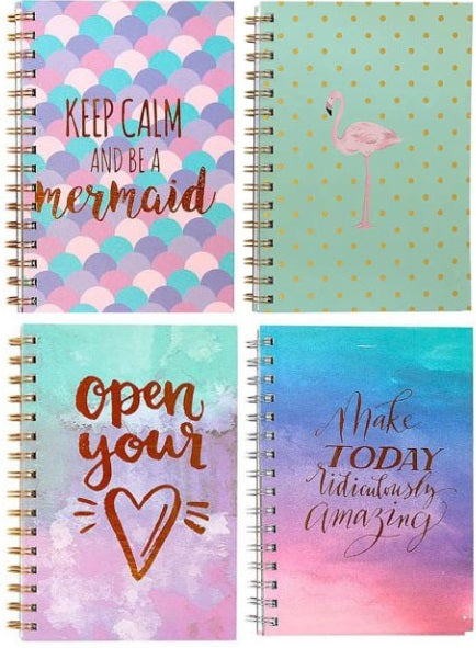 OOPT A5 Hardcover Spiral Notebook with Foil Embossing, 100 Sheets - Image 4