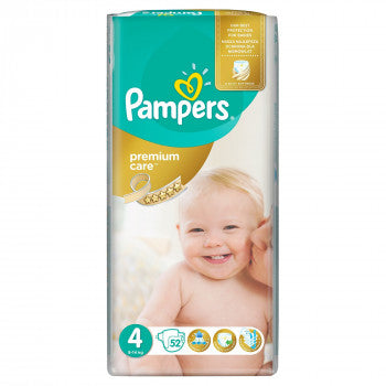 Pampers Premium Care Size 4 (Maxi) Baby Diapers, 52 pcs, 8-14 kg