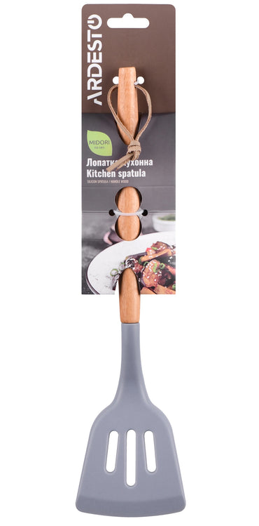 Ardesto Midori AR3016GB Slotted Silicone Spatula with Wooden Handle - Image 2