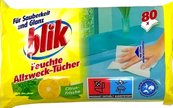 Blik Citrus Fresh Cleaning Wipes, 80 pcs