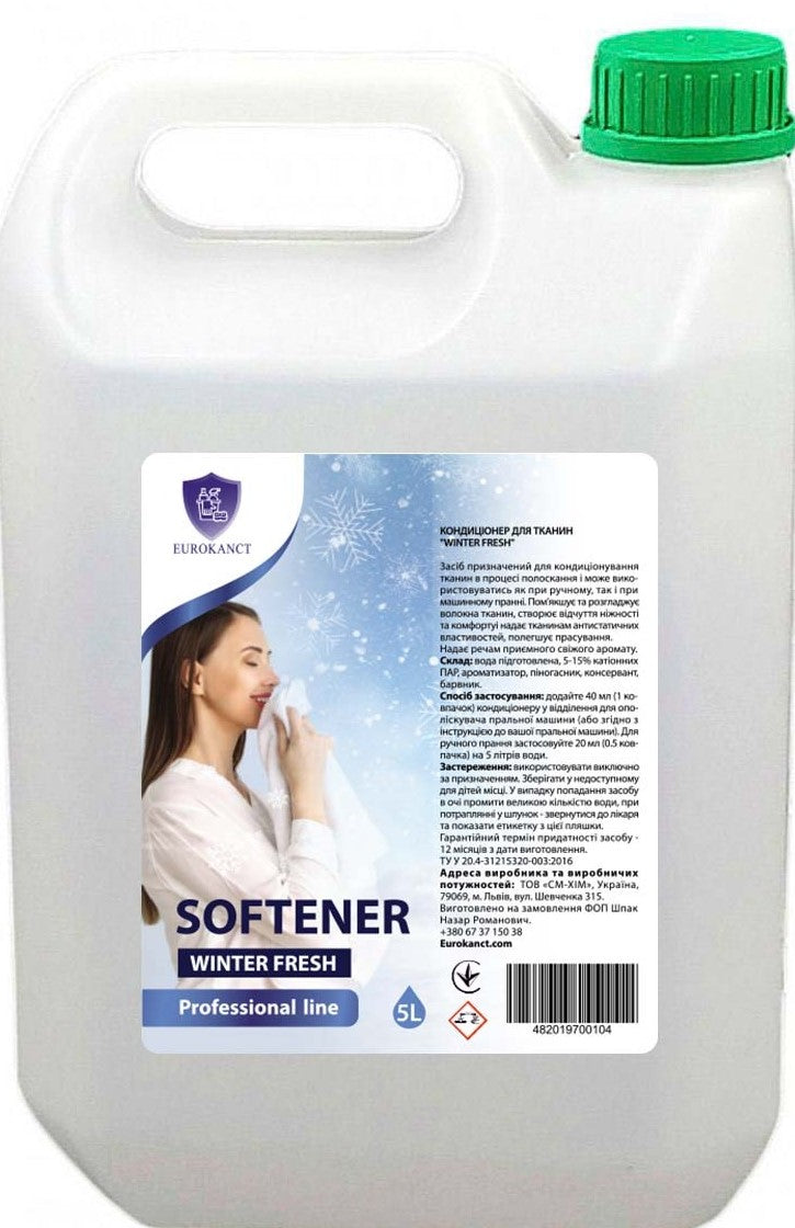Eurokanct Winter Fresh Fabric Softener, 5 L