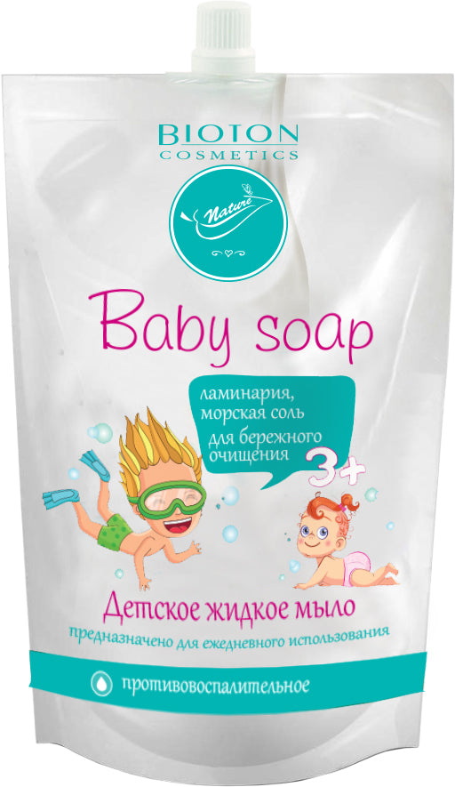 Bioton Cosmetics Kelp & Sea Salt Kids Liquid Soap Refill Pouch, 450 mL