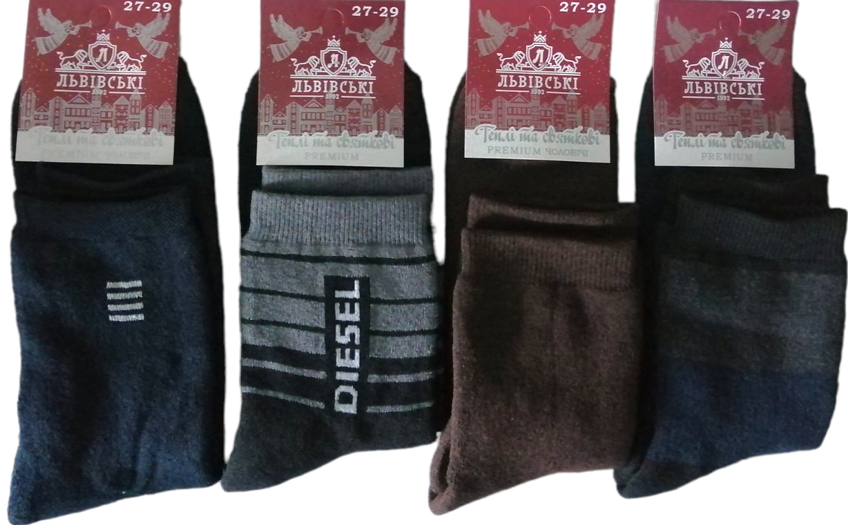 Lvivski Premium Men's Terry Socks, Size 27-29