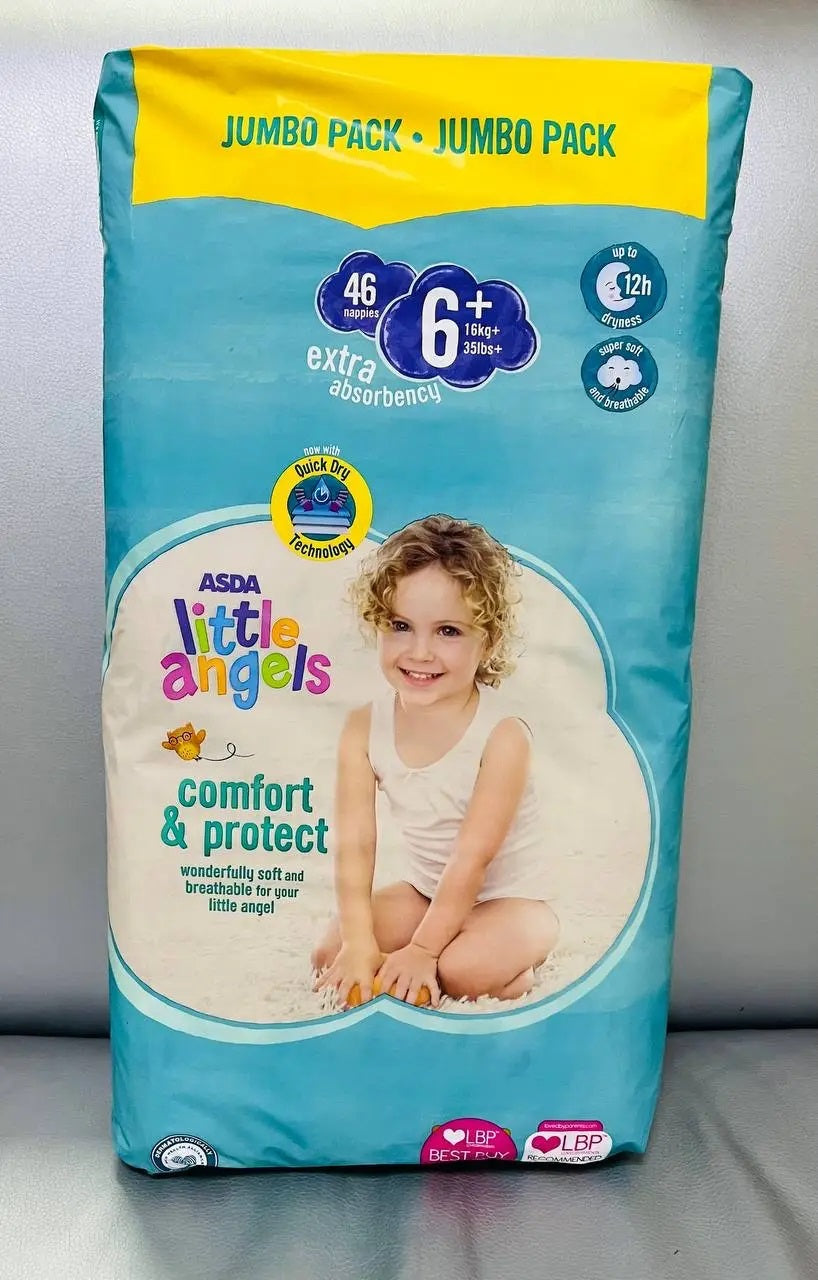 Asda Little Angels Comfort & Protect Size 6+ Baby Diapers, 16+ kg, 46 pcs - Image 2