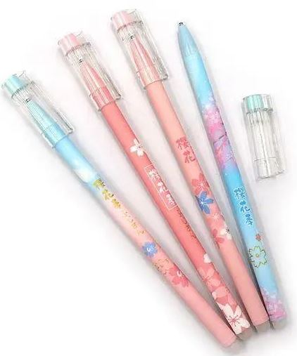 Flowers QX 1814-2 Blue Erasable Gel Pen, 0.5 mm