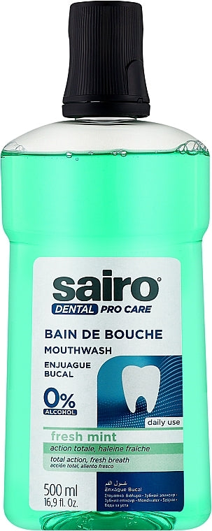 Sairo Fresh Mint Mouthwash, 500 mL