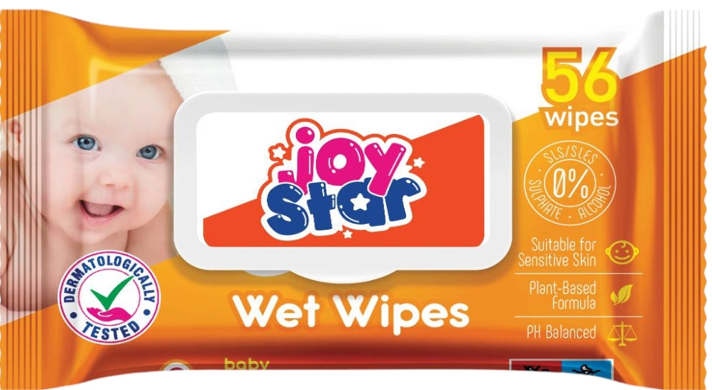 Joystar Baby Wet Wipes, 56 pcs