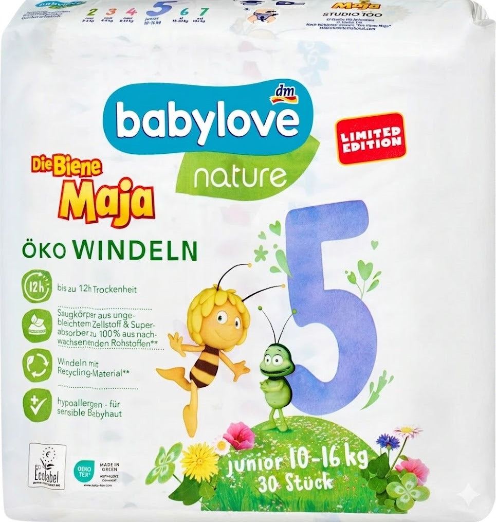 Babylove Nature Baby Diapers Size 5, 10-16 kg, 30 pcs