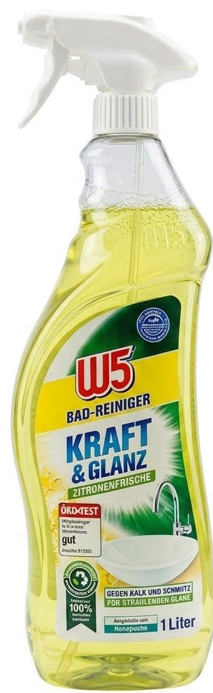 W5 Power & Shine Lemon Fresh Bathroom Cleaner, 1 L