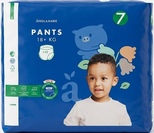 Anglamark Baby Pull-Up Diaper Pants Size 7, 18+ kg, 32 pcs