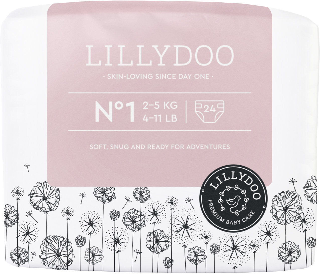 Lillydoo Baby Diapers Size 1, 2-5 kg, 24 pcs