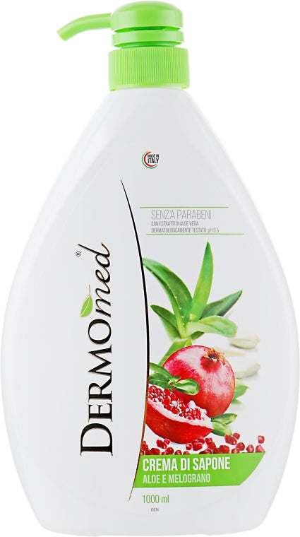 Dermomed Aloe & Pomegranate Liquid Cream Soap with Pump, 1000 mL