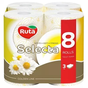 Ruta Selecta Chamomile 3-Ply Toilet Paper, 8 Rolls