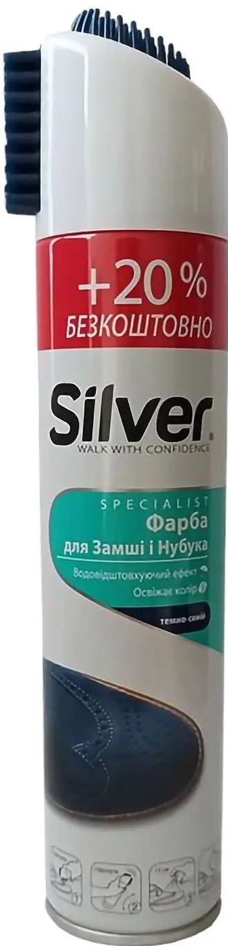 Silver SB3202-28P Dark Blue Nubuck & Suede Dye Spray, 300 mL
