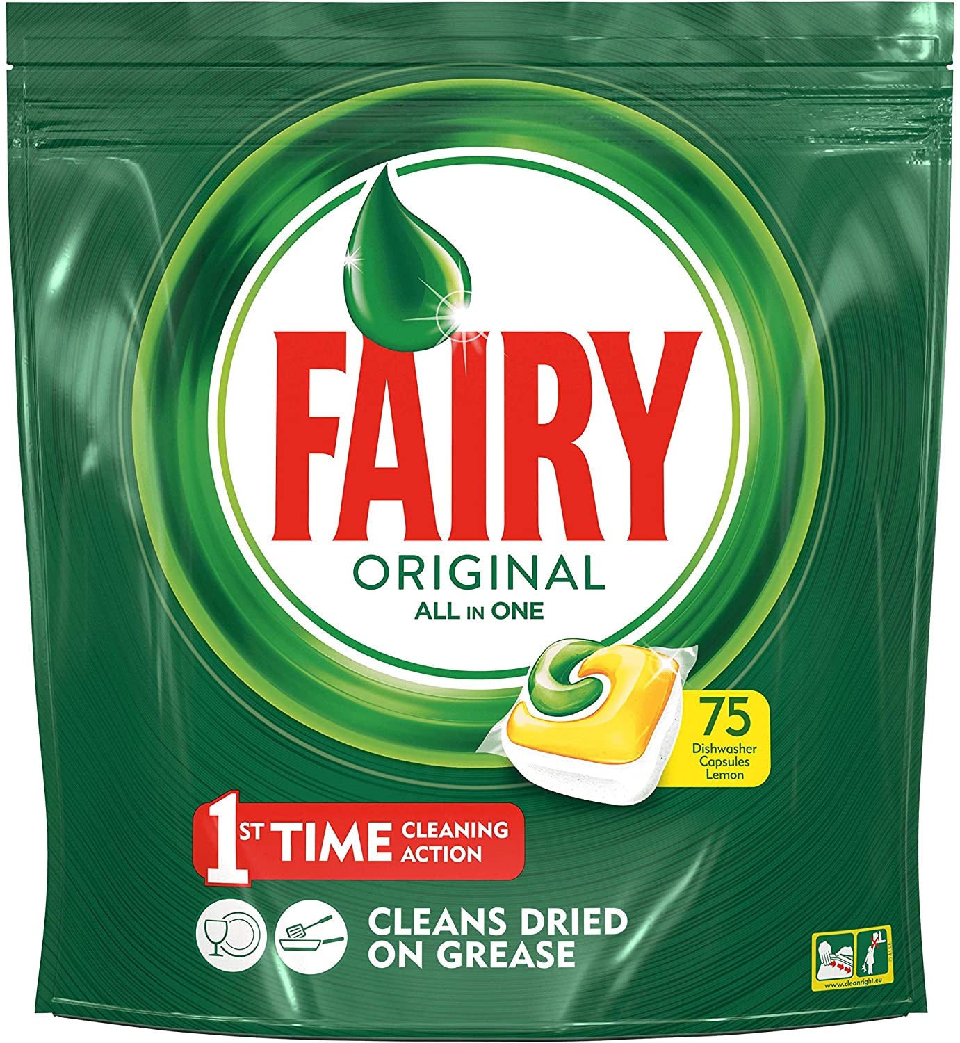 Fairy All-in-One Dishwasher Capsules, 75 pcs, Priced per Piece