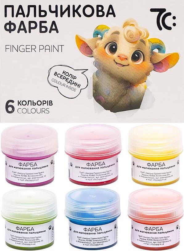 7C 40601 Finger Paint Set, 6 Colors