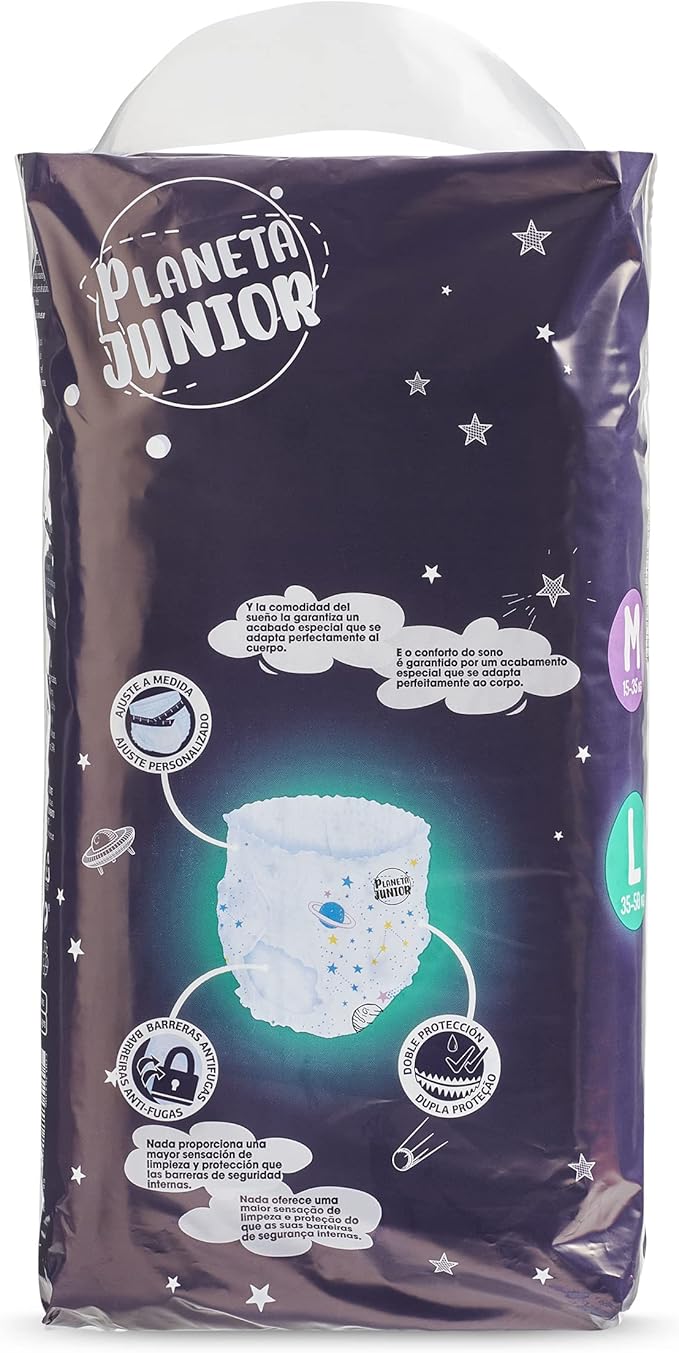 Planeta Junior Size L Nighttime Pull-Up Diaper Pants for Older Kids & Teens, 35-50 kg, 12 pcs - Image 2