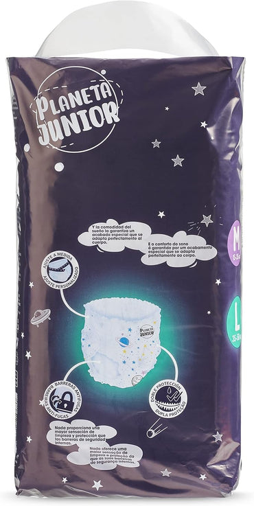 Planeta Junior Size L Nighttime Pull-Up Diaper Pants for Older Kids & Teens, 35-50 kg, 12 pcs - Image 2