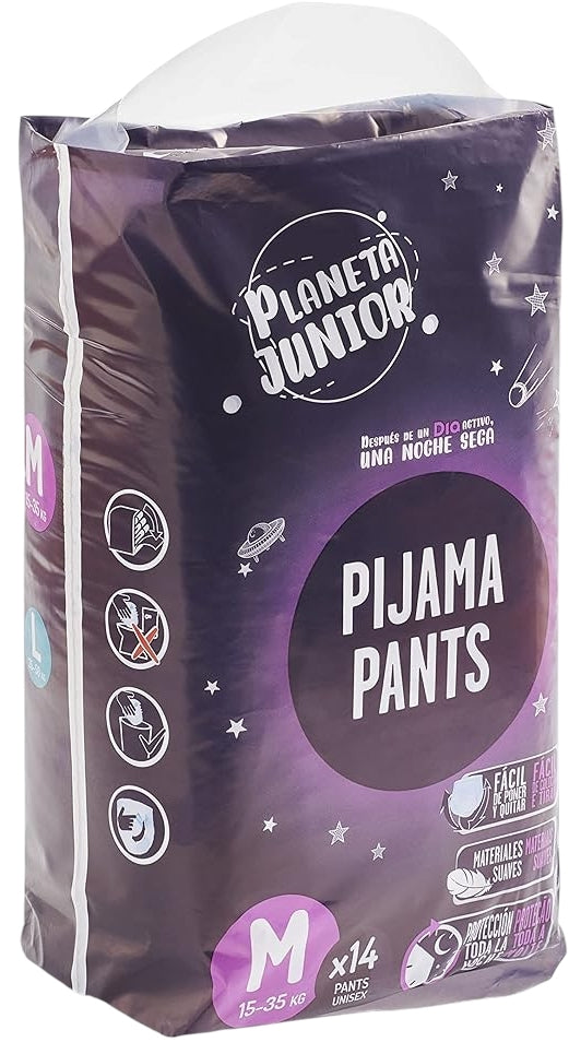 Planeta Junior Size M Nighttime Pull-Up Diaper Pants for Older Kids & Teens, 15-35 kg, 14 pcs