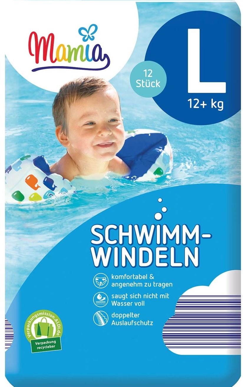Mamia Size L Baby Swim Diaper Pants, 12+ kg, 12 pcs