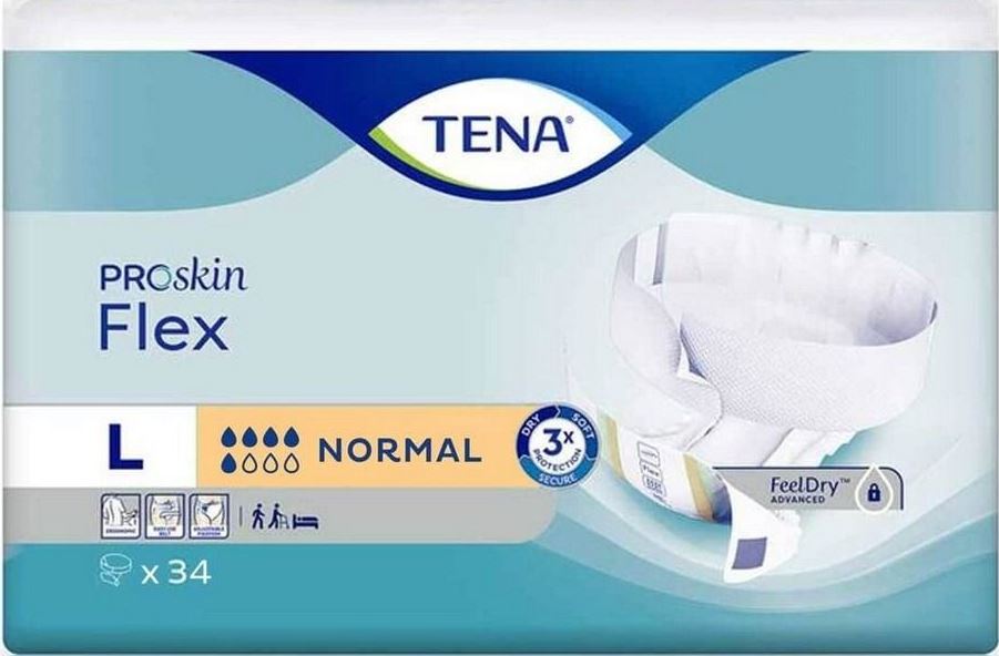 Tena ProSkin Flex Normal Size L Adult Diapers, 5K, 34 pcs